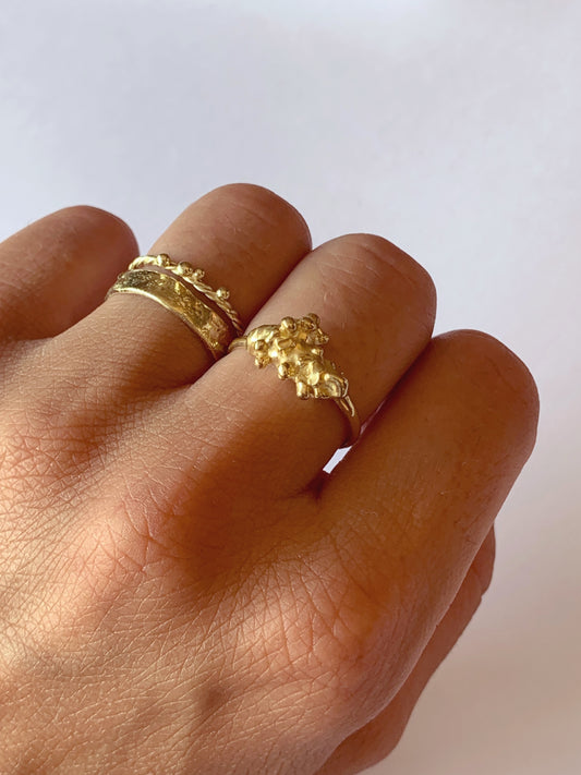 Solid Coral Ring - 14k Goud