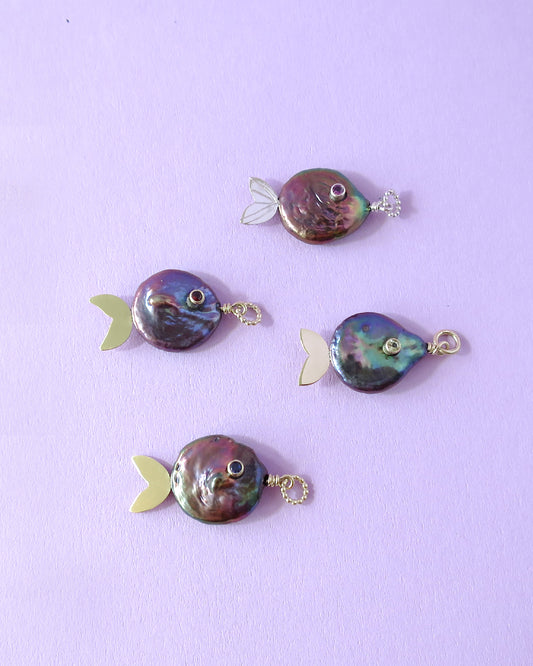 Fish Of Pearl Blue - 14k Goud