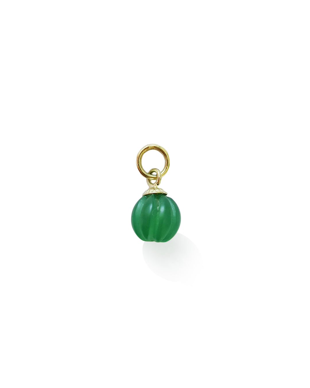 Engraved Green Agate Charm - 14k Goud
