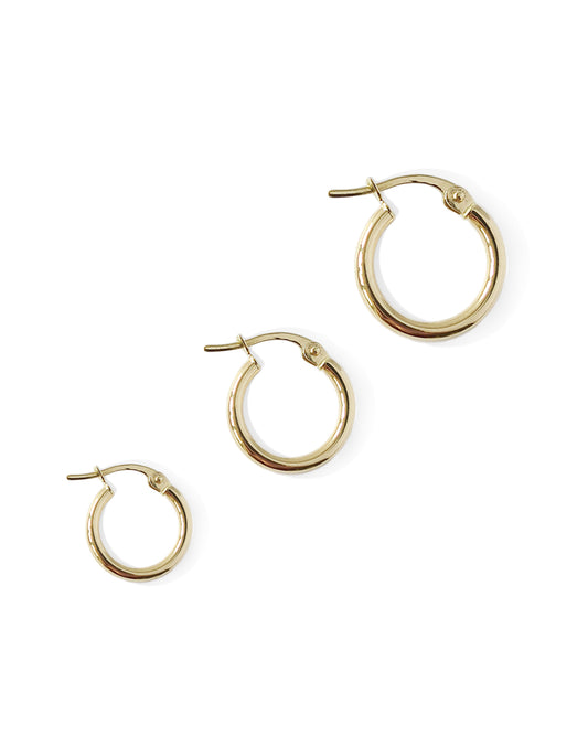 Plain Earrings Bold - 14k Goud