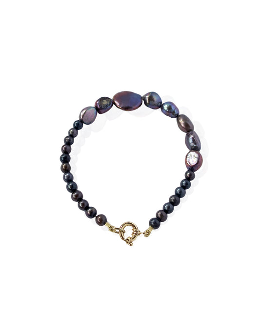 Black Pearl Bracelet - 14k goud
