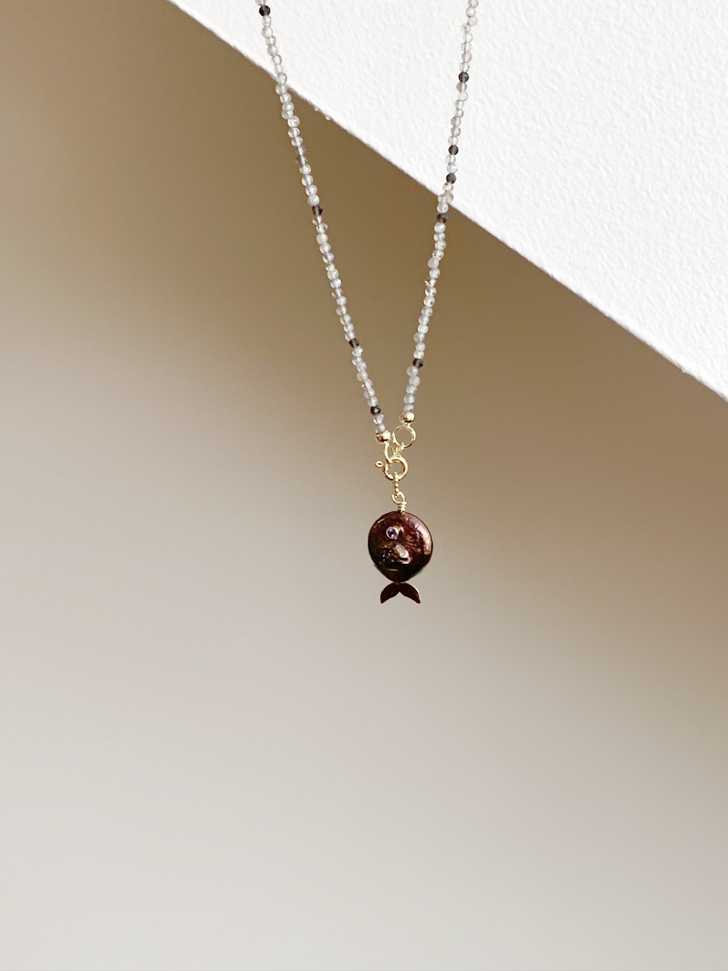 GEMSTONE NECKLACE - LABRADORITE + KWARTS