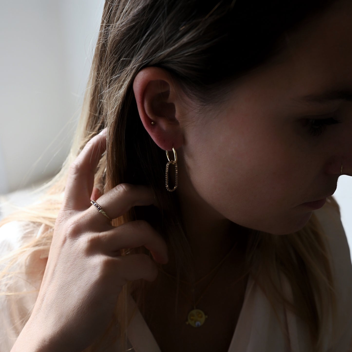 Chain Earrings - 14k Goud