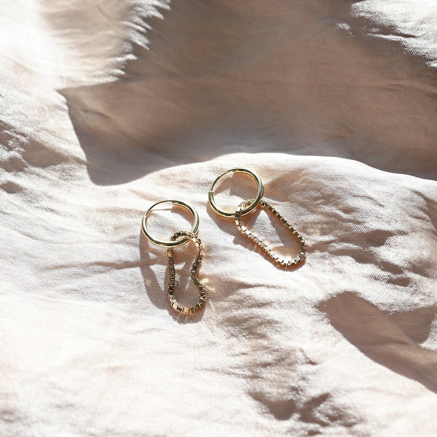 Chain Earrings - 14k Goud