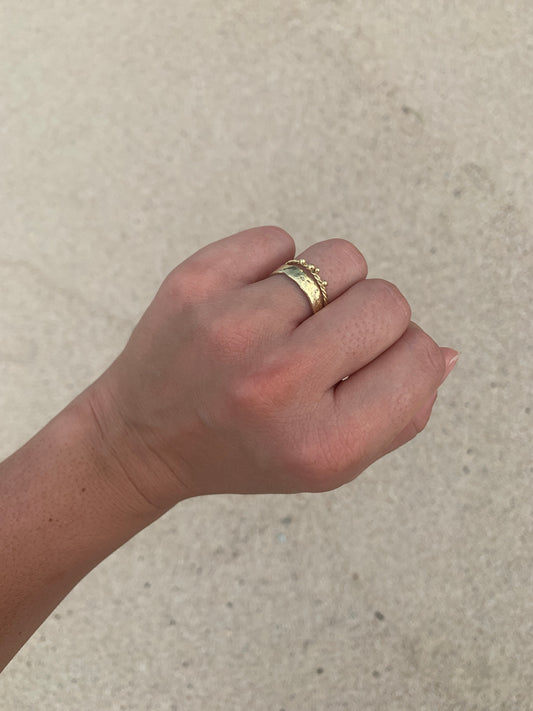 Twisted Fish Egg Ring - 14k Goud