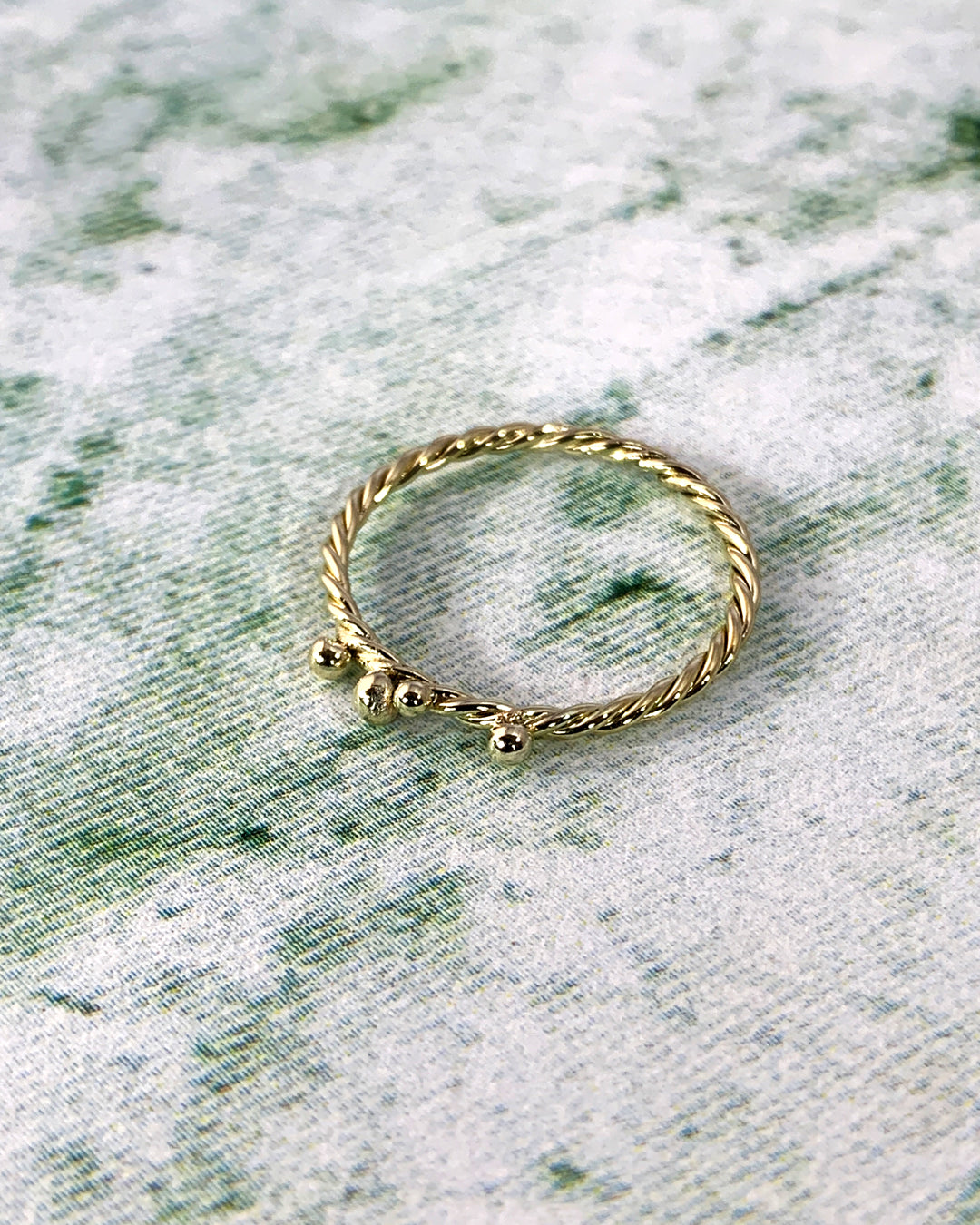 Twisted Fish Egg Ring - 14k Goud