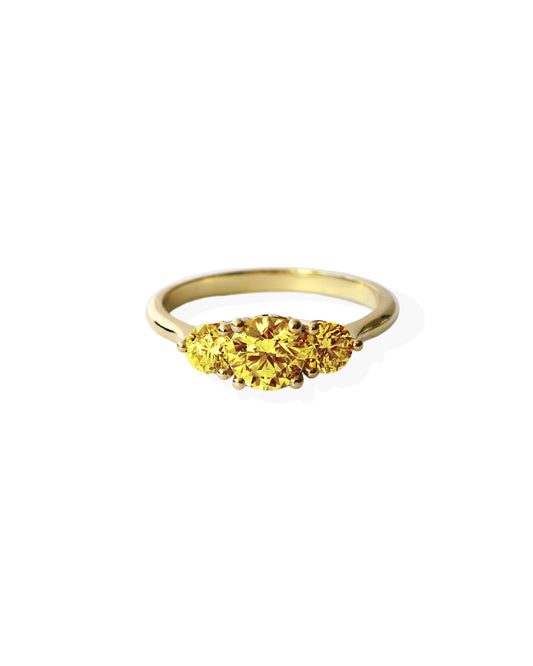TRACY TRIPLE CITRINE  - Solid gold