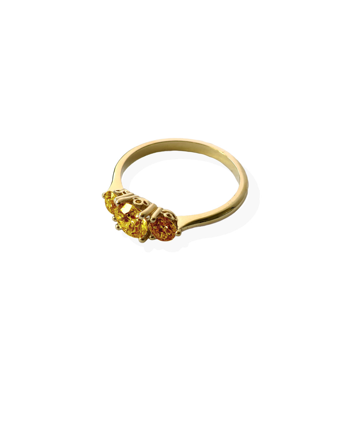 TRACY TRIPLE CITRINE  - Solid gold