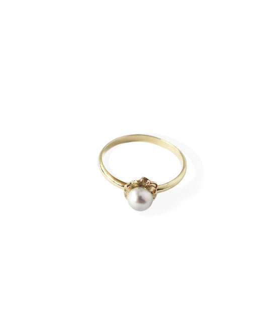RING OF PEARL GREY - Solid gold